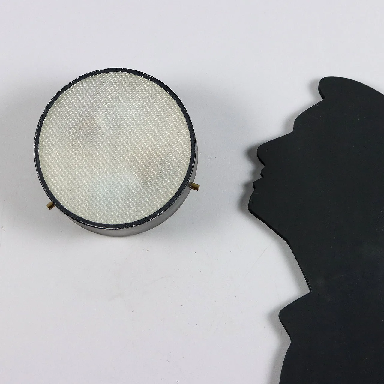 Lampada in alluminio smaltato e vetro zigrinato, anni '60 2