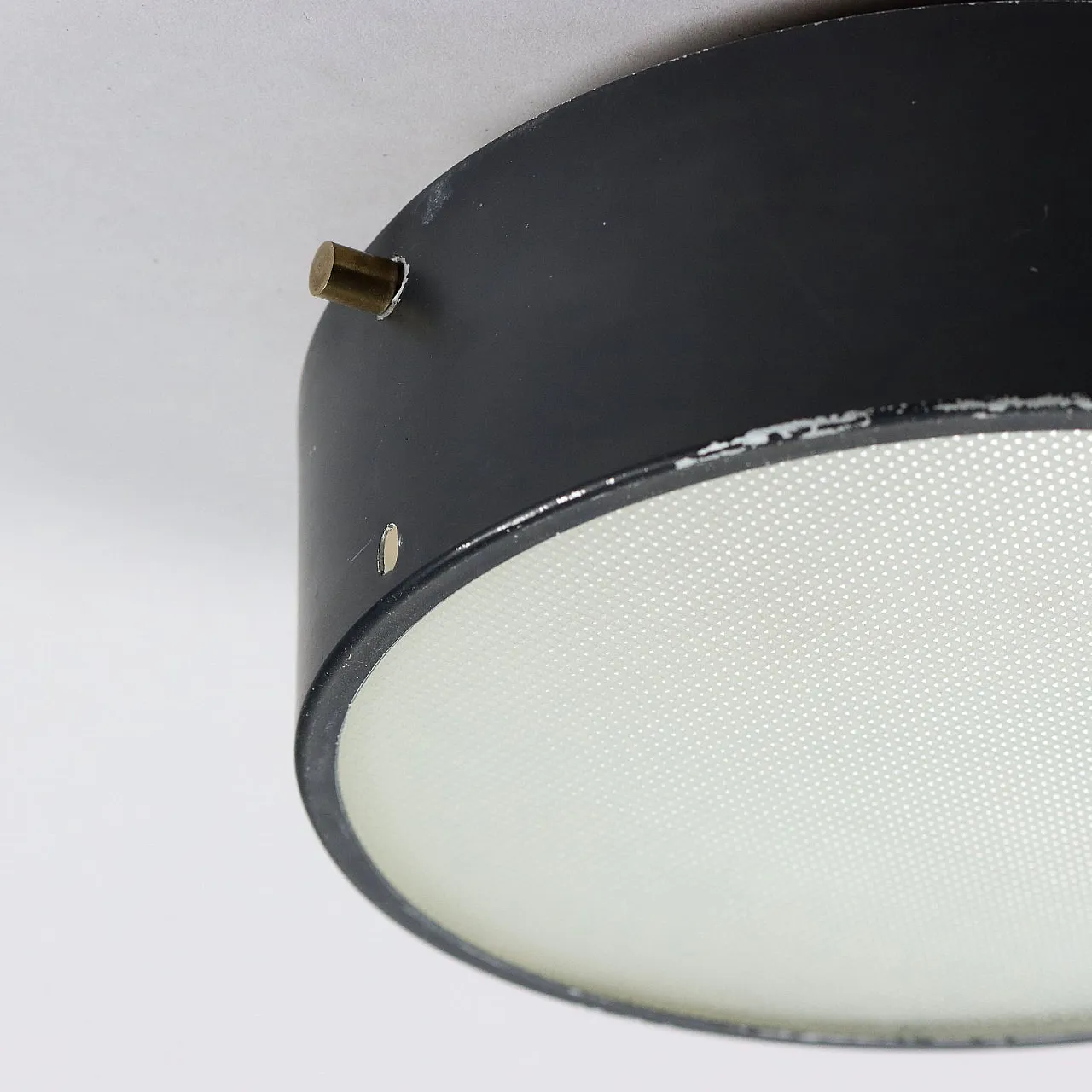 Lampada in alluminio smaltato e vetro zigrinato, anni '60 4
