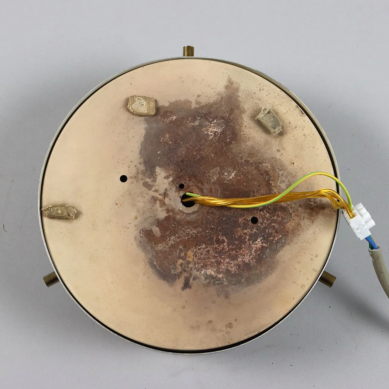Lampada in alluminio smaltato e vetro zigrinato, anni '60 7