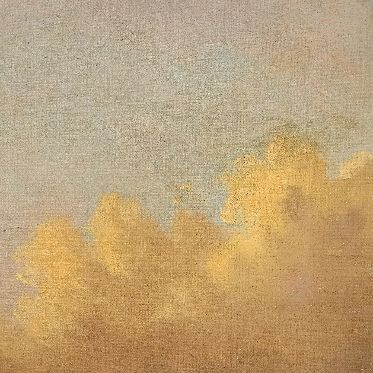 Paesaggio invernale con figure, dipinto a olio su tela, inizio '800 7