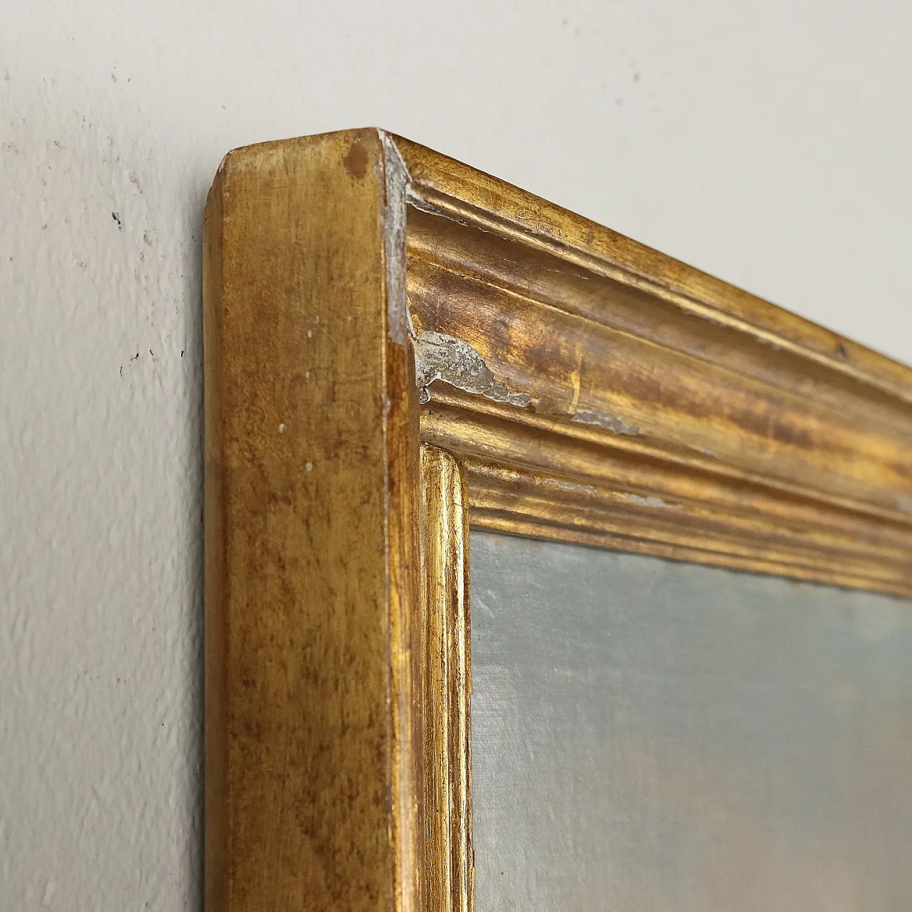 Paesaggio invernale con figure, dipinto a olio su tela, inizio '800 9