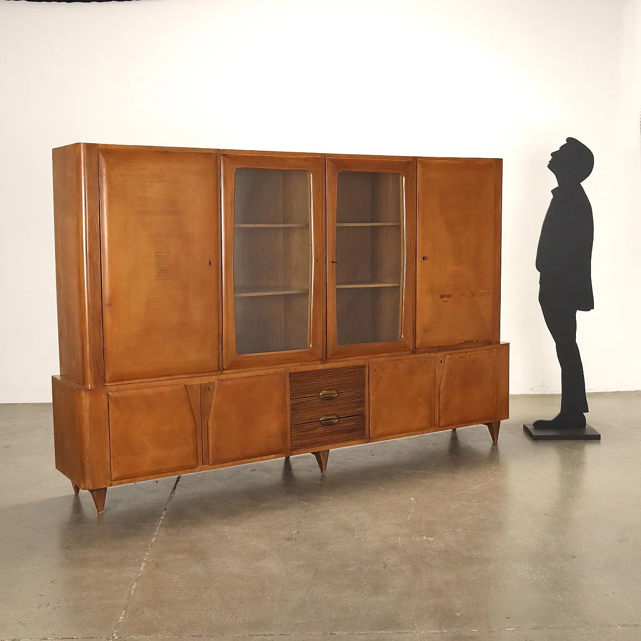 Wooden living room with display case, 1960s 3