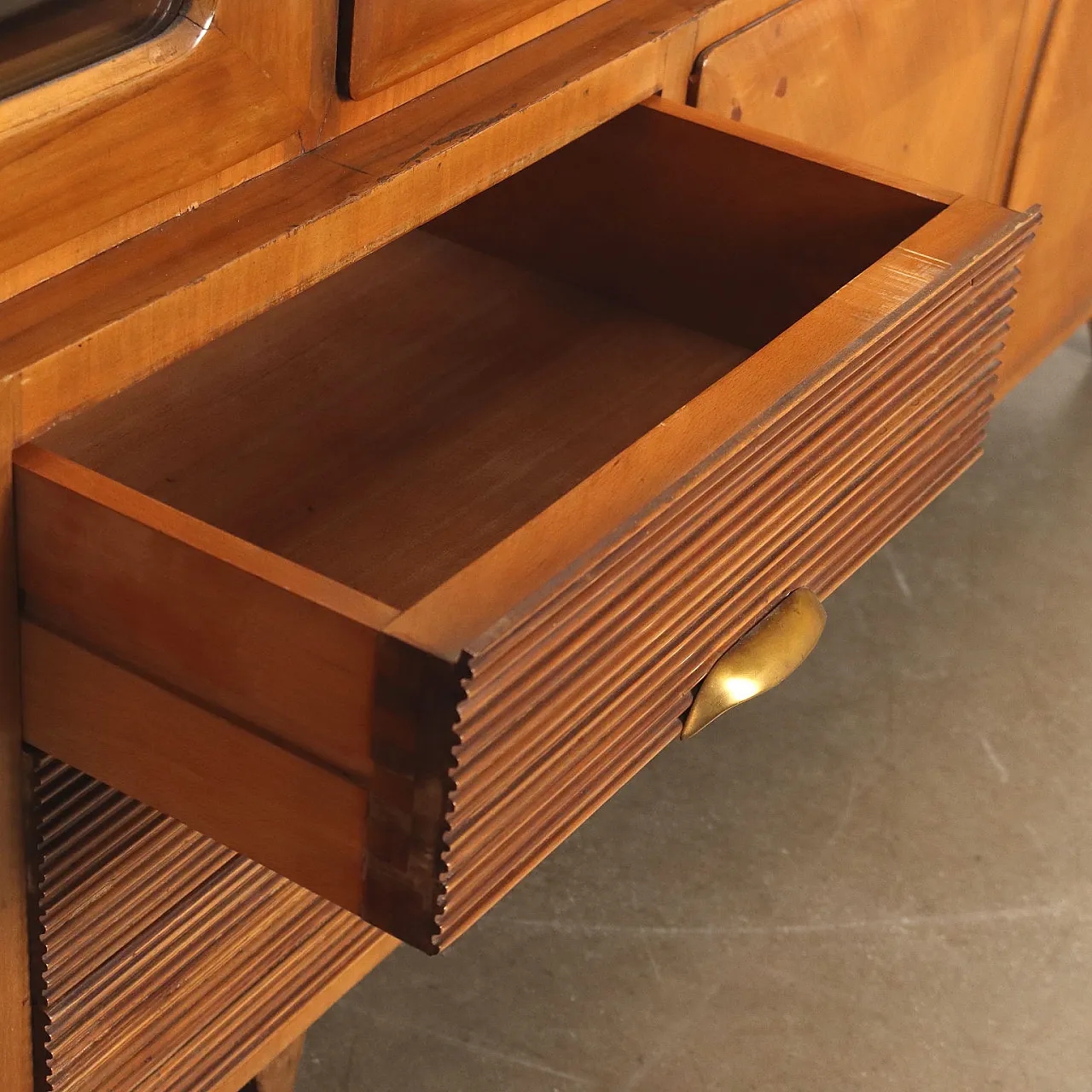 Wooden living room with display case, 1960s 5