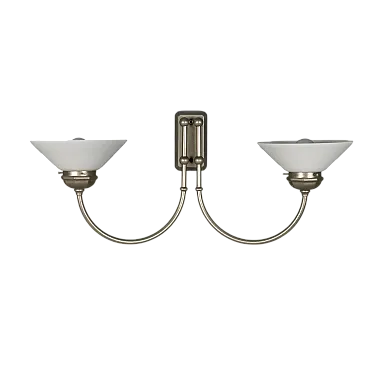 Wall lamp with metal frame and glass diffusers, 20th century