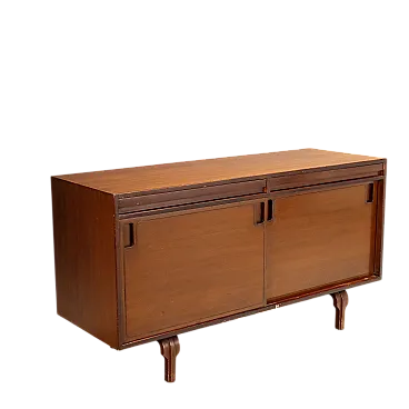 Sideboard with sliding doors and walnut veneer drawers, 20th century