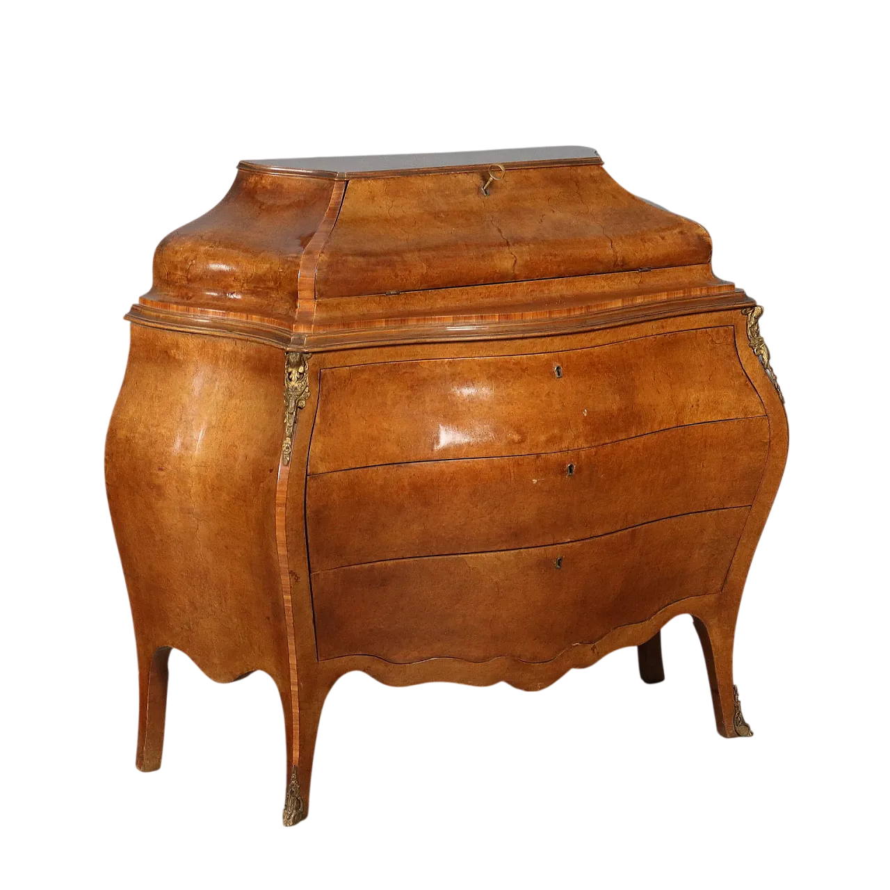 Mahogany and mahogany burl flip-up chest, 20th century 11