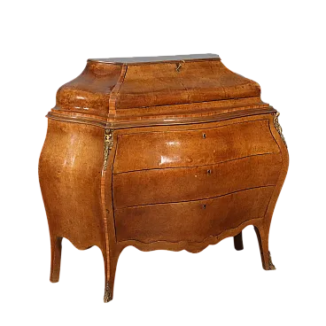 Mahogany and mahogany burl flip-up chest, 20th century