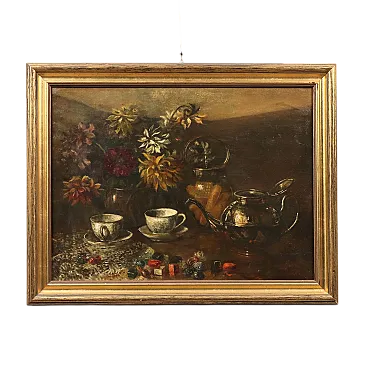 Oil on canvas with gilded frame, 19th century