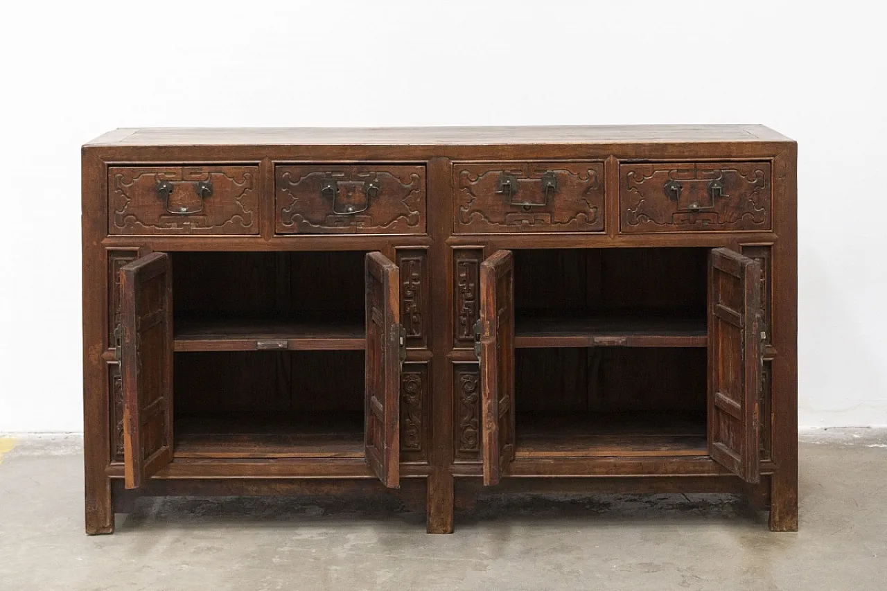 Credenza cinese in legno di olmo, primo '800 4