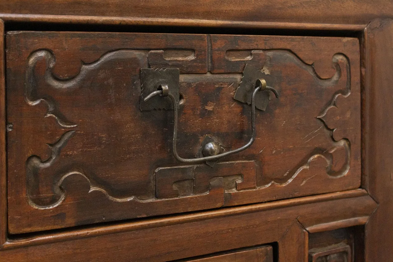 Credenza cinese in legno di olmo, primo '800 8