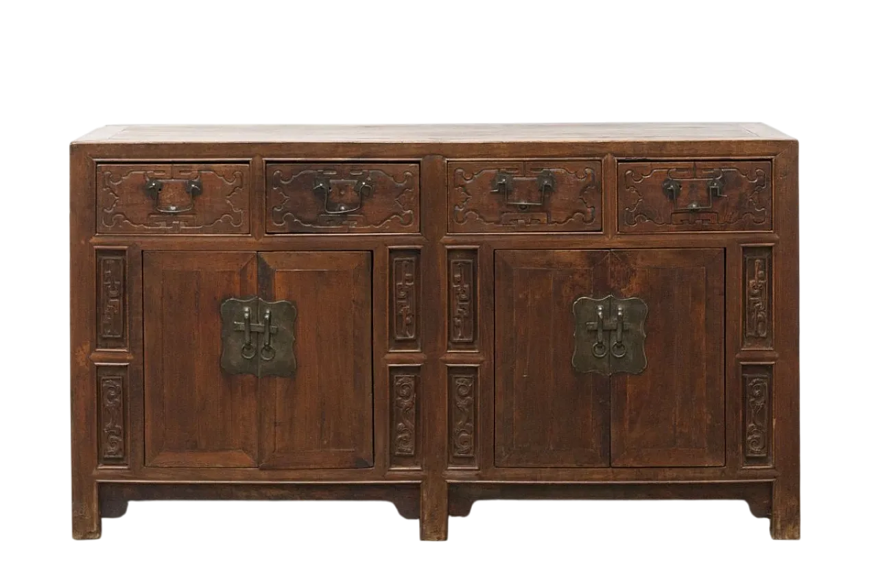 Credenza cinese in legno di olmo, primo '800 13