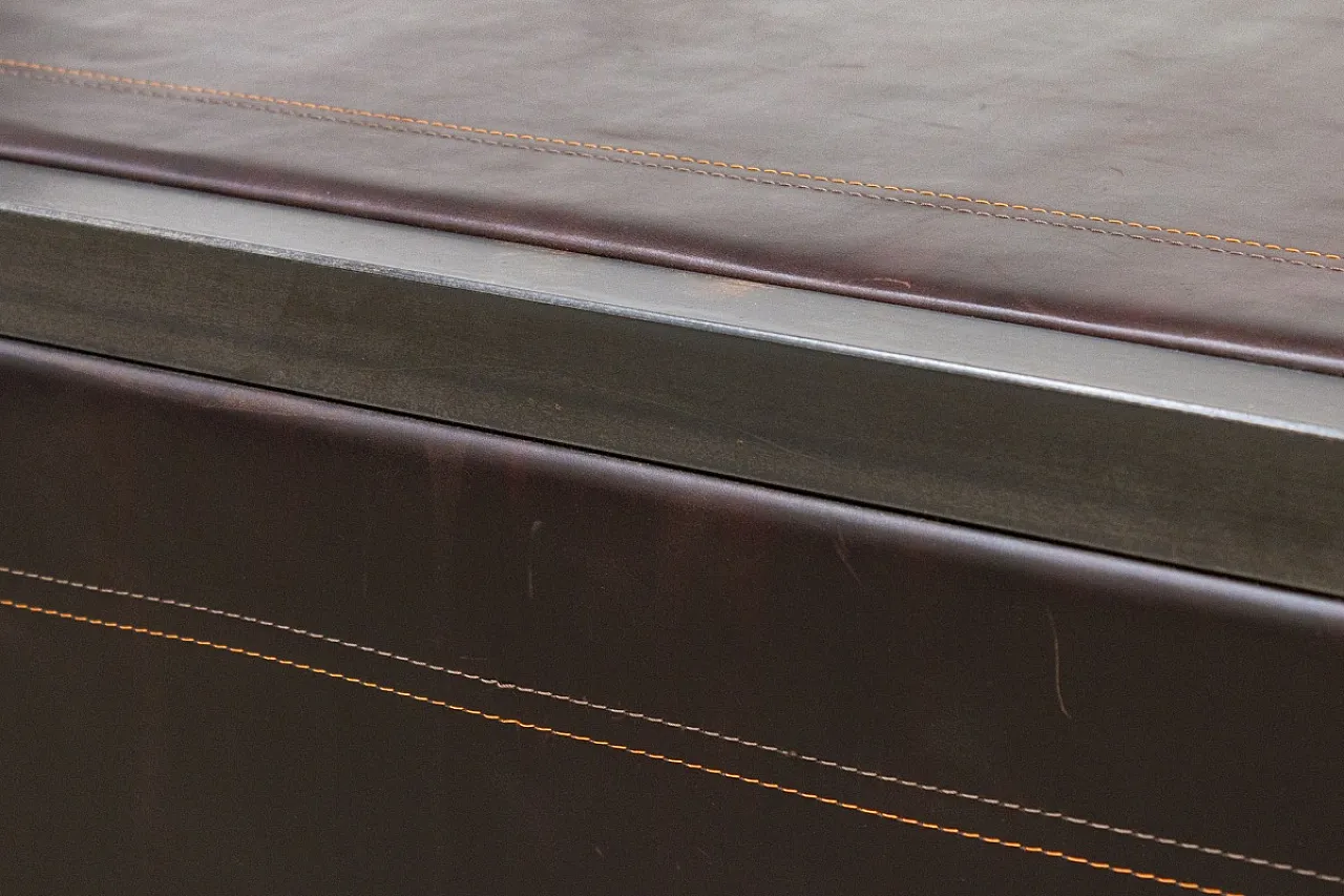 Scrivania artigianale in ferro e cuoio, '900 11