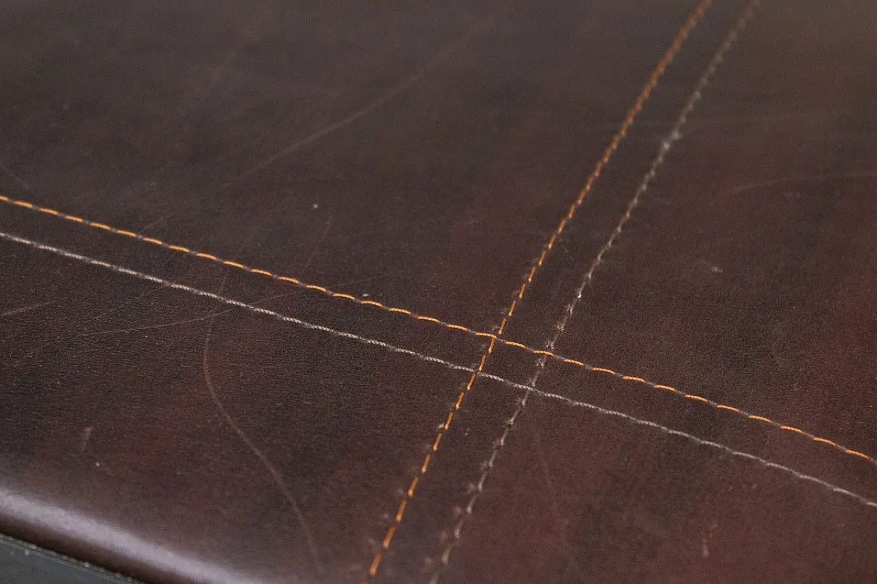 Scrivania artigianale in ferro e cuoio, '900 13