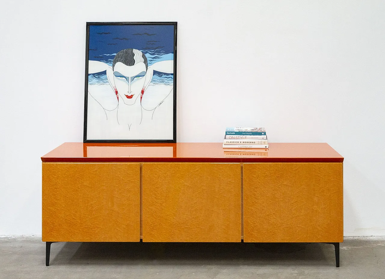 Credenza in legno laccato, anni '70 1
