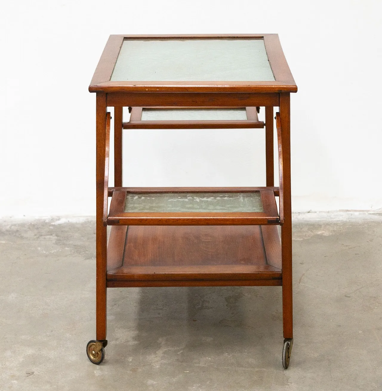 Carrello portavivande in legno di faggio massello, anni '50 4