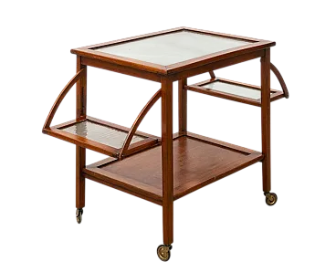Carrello portavivande in legno di faggio massello, anni '50