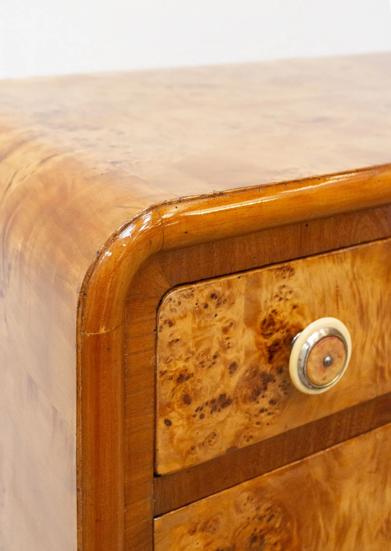 Comò Art Déco in radica di betulla, anni '40 7