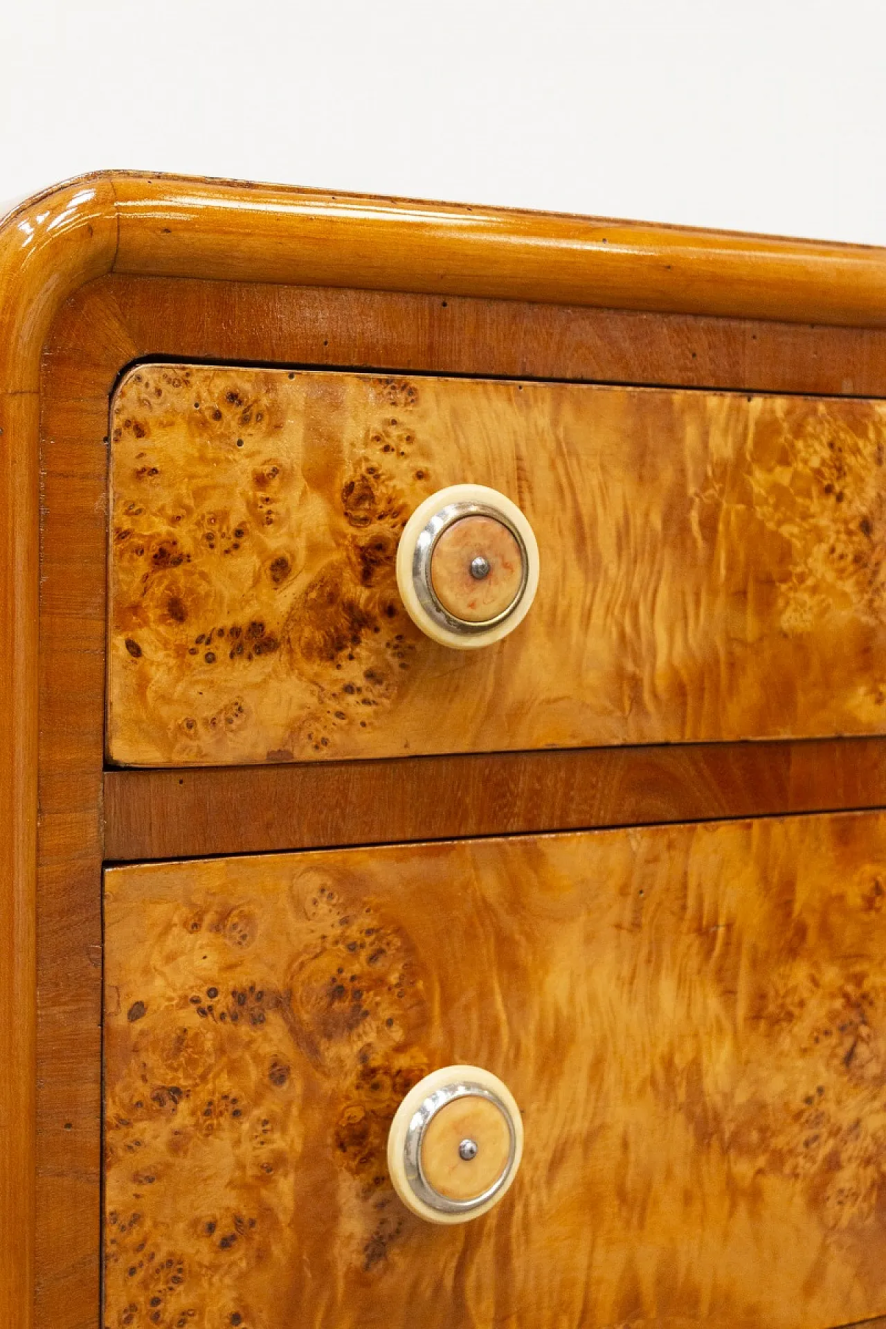 Comò Art Déco in radica di betulla, anni '40 8