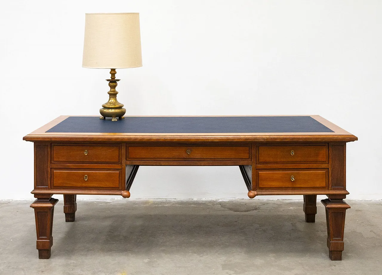 Scrivania ministeriale in legno di faggio massello, fine '900 1