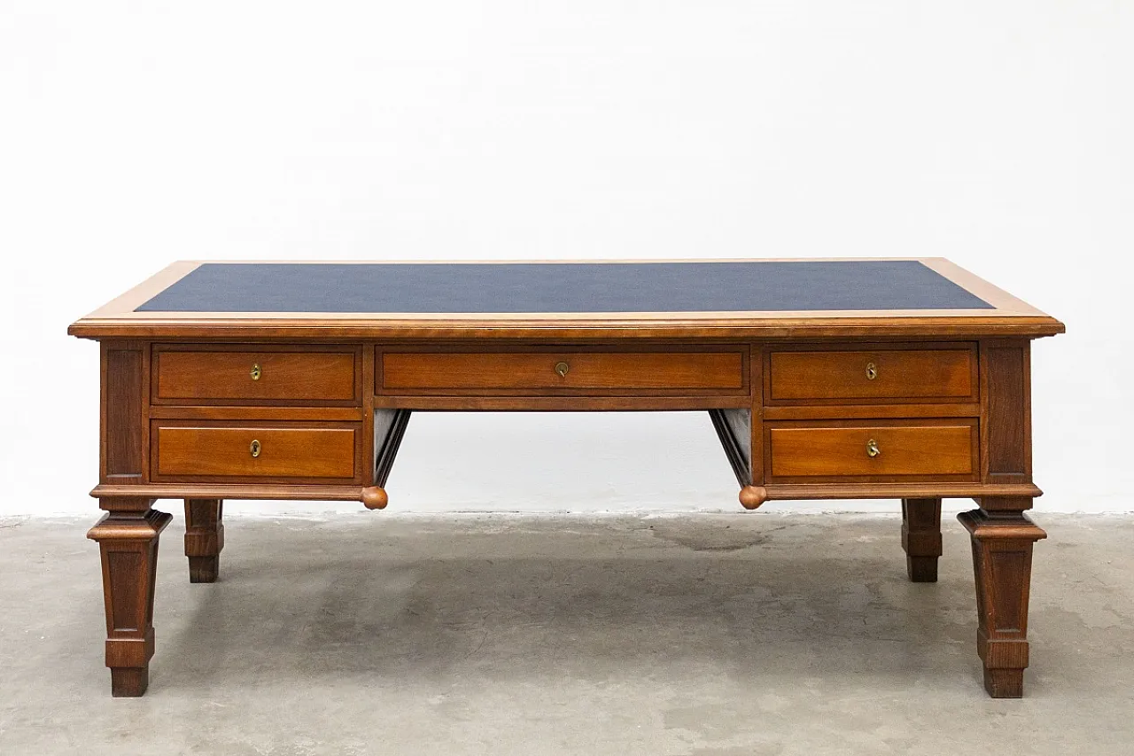 Scrivania ministeriale in legno di faggio massello, fine '900 2