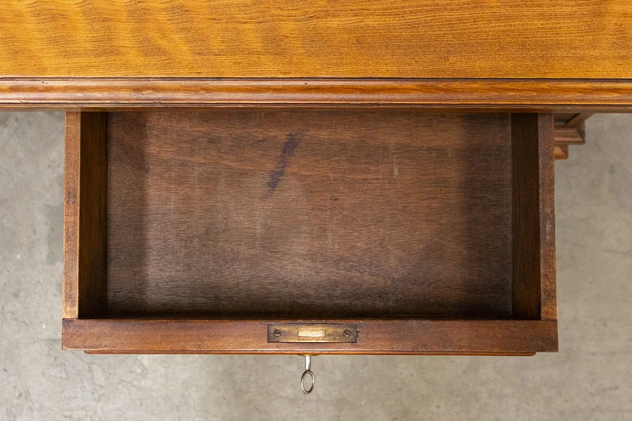 Scrivania ministeriale in legno di faggio massello, fine '900 5