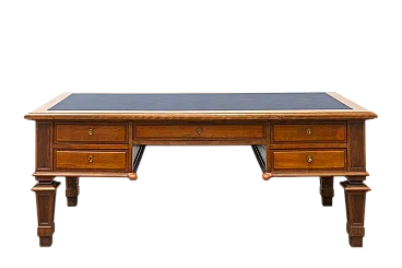 Scrivania ministeriale in legno di faggio massello, fine '900