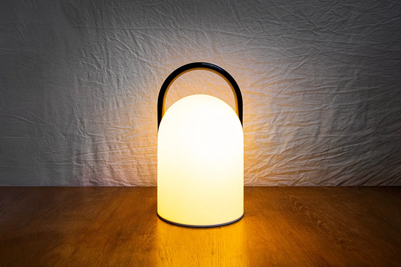 Tender glass and metal lamp by Lanciani Romolo for Tronconi, 1980s 2