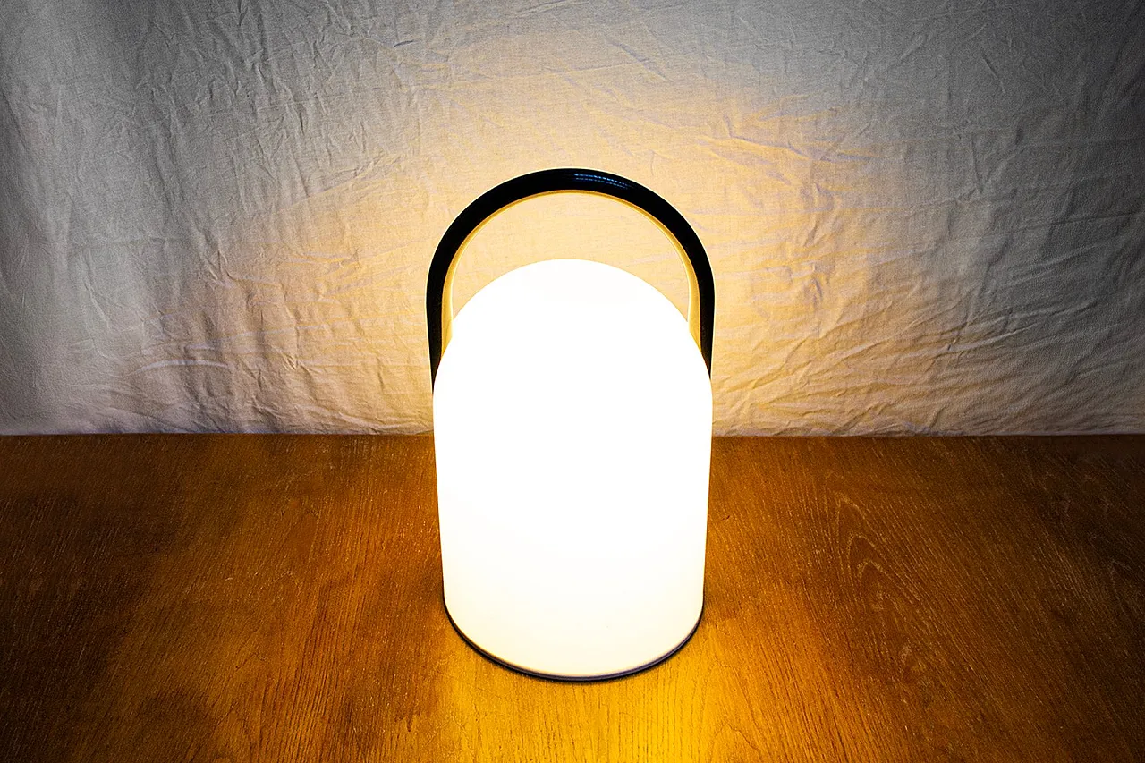 Tender glass and metal lamp by Lanciani Romolo for Tronconi, 1980s 3