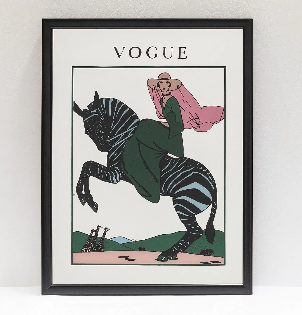 Dama che cavalca una Zebra, specchio Vogue, primo '900 1