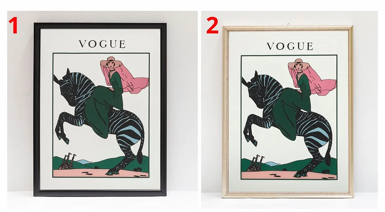 Dama che cavalca una Zebra, specchio Vogue, primo '900 2