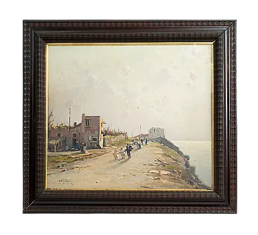 Nicolas De Corsi, dipinto olio su tela con cornice, '900