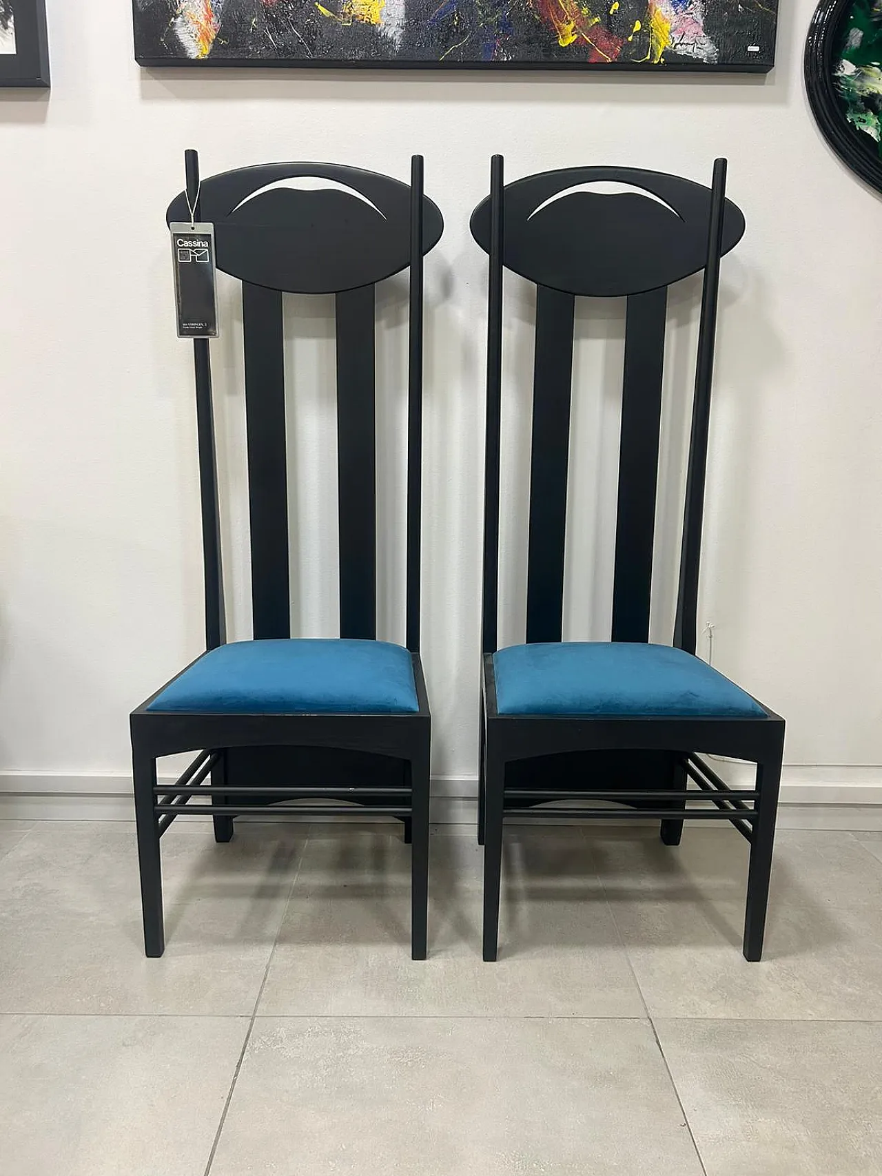 Pair of Argyle chairs by C.R. Mackintosh for Cassina, 1970s 2