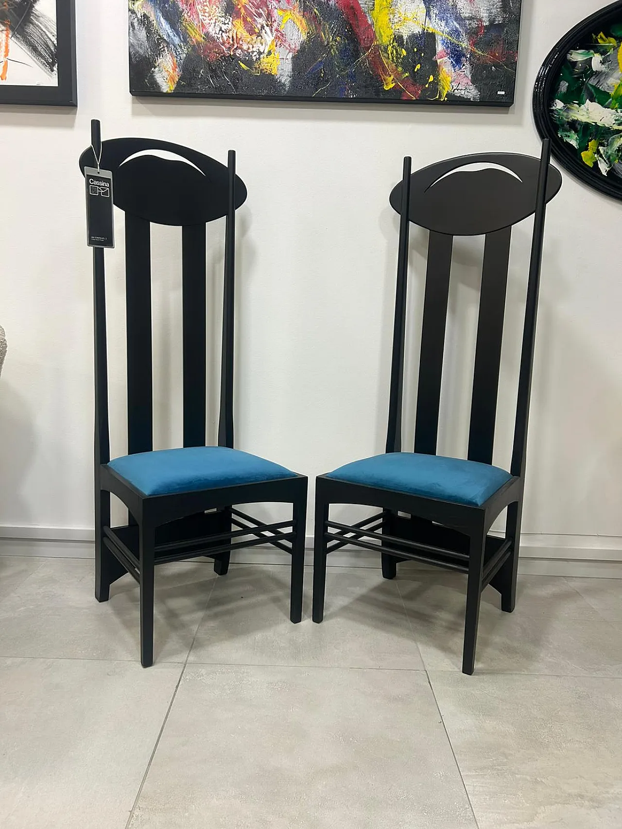 Pair of Argyle chairs by C.R. Mackintosh for Cassina, 1970s 3