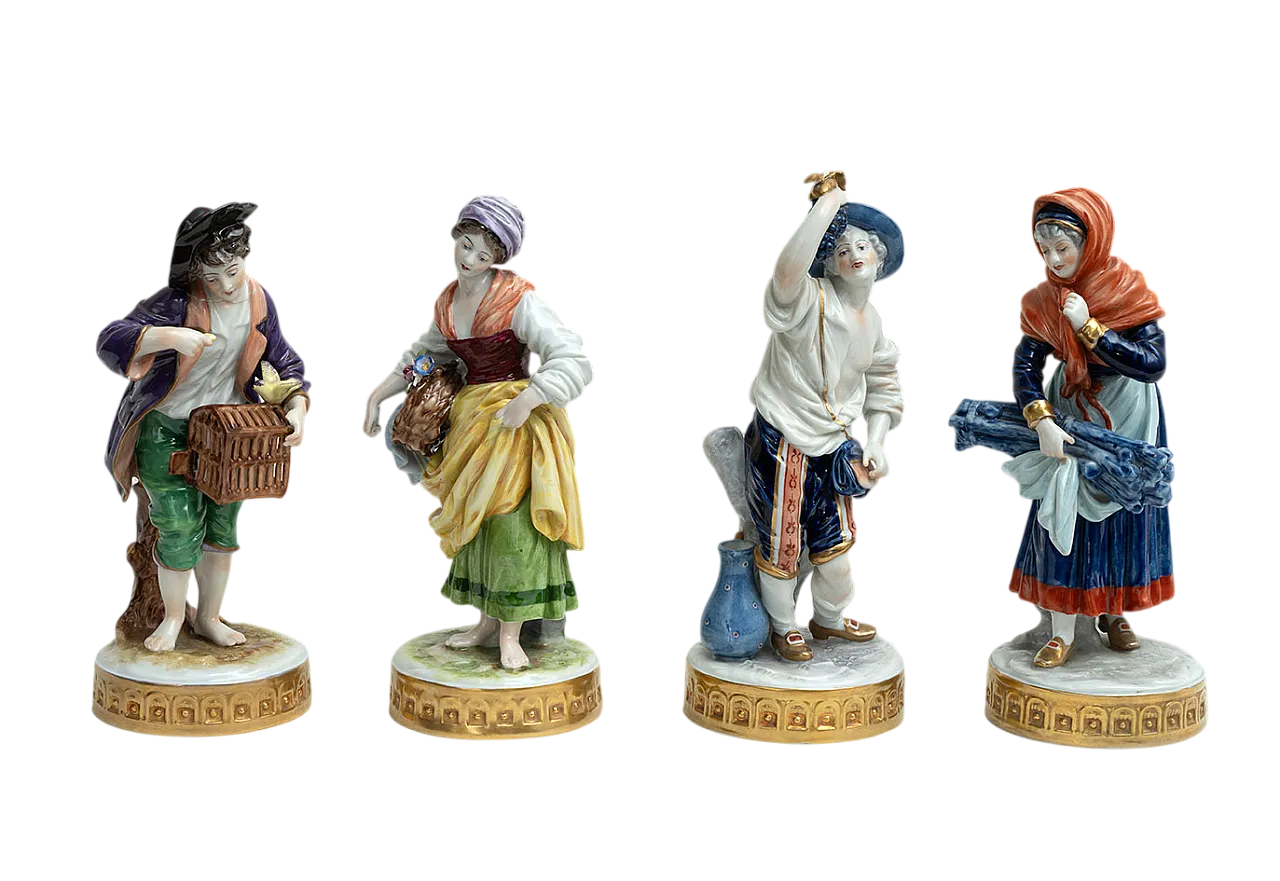 4 Sculture in porcellana policroma di Capodimonte, '800 8