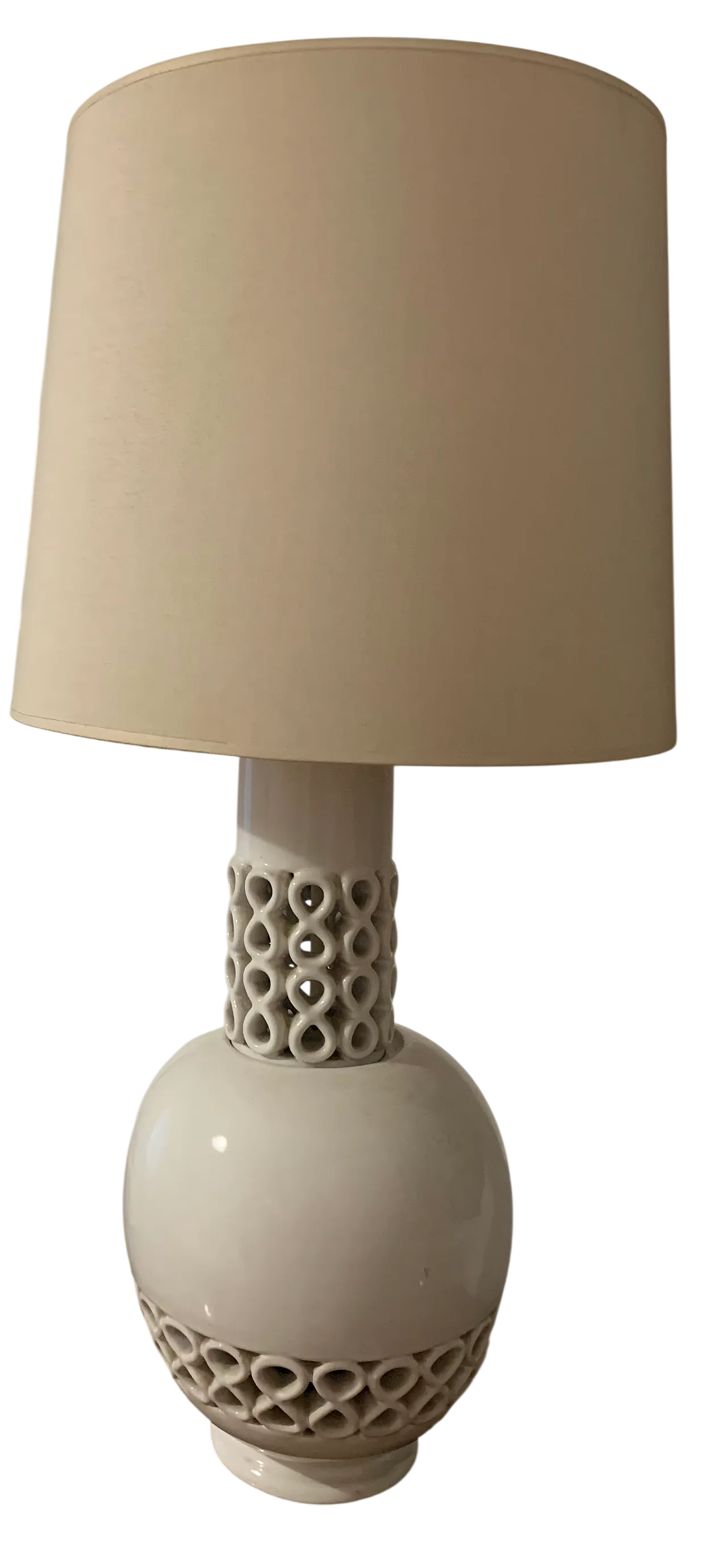 Lampada da tavolo in ceramica smaltata, fine '900 4