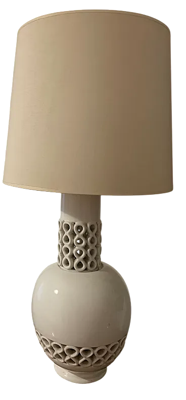 Lampada da tavolo in ceramica smaltata, fine '900