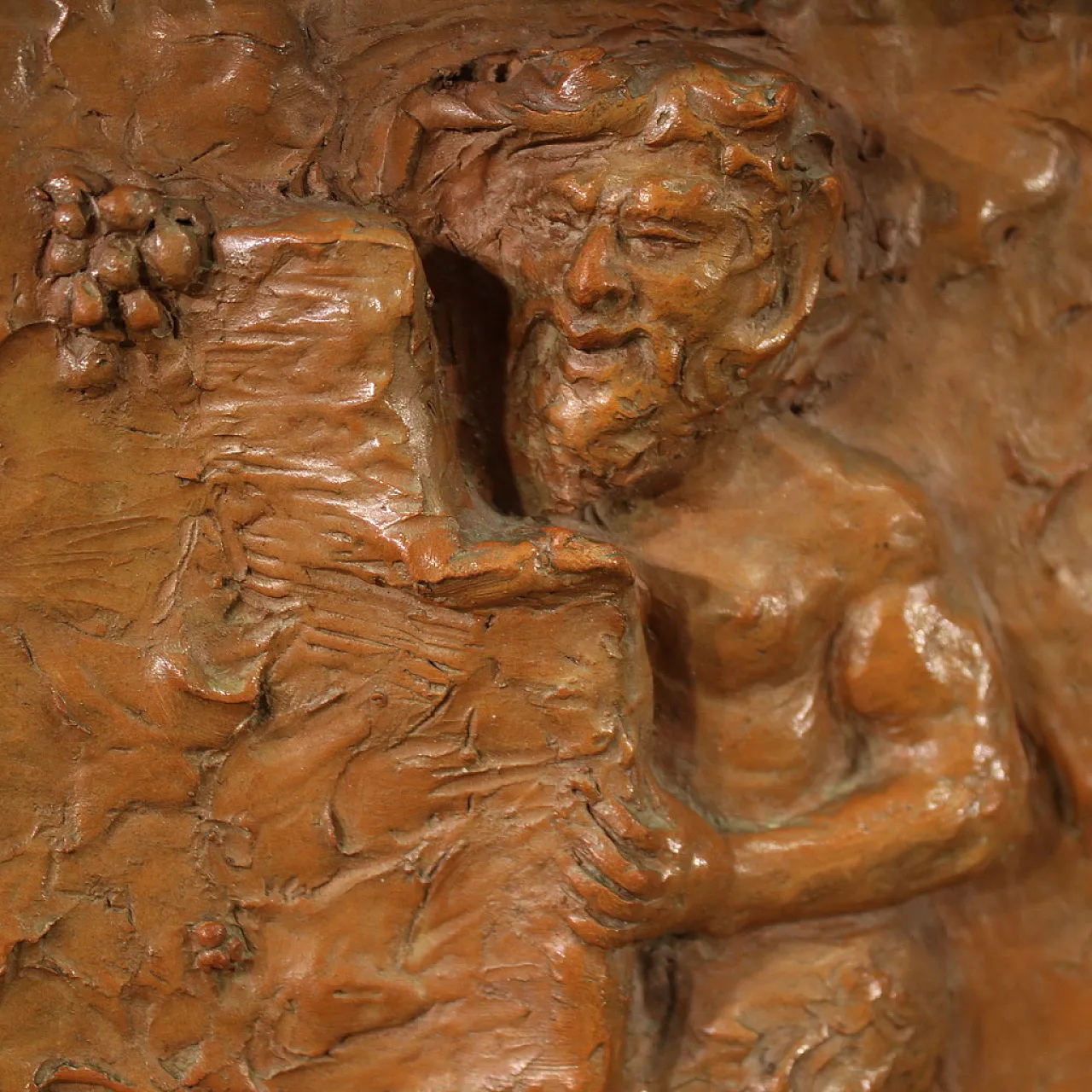 Bassorilievo francese in terracotta, Venere con Fauno, '900 11