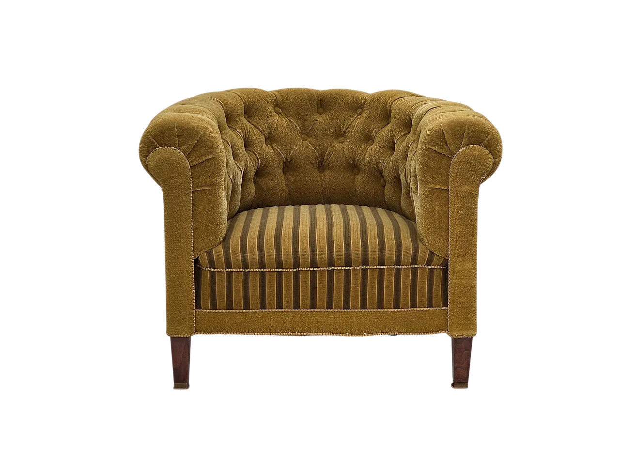 Danish relaxation armchair in green wool and ash wood, 1950s 21