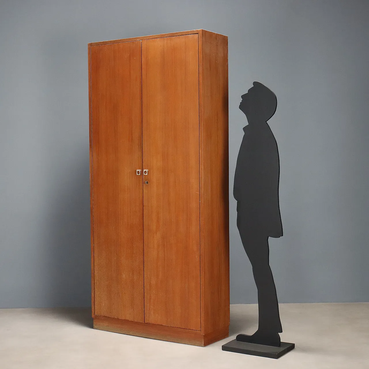 Armadio a 2 ante con ripiani regolabili impiallacciato in teak, '900 2