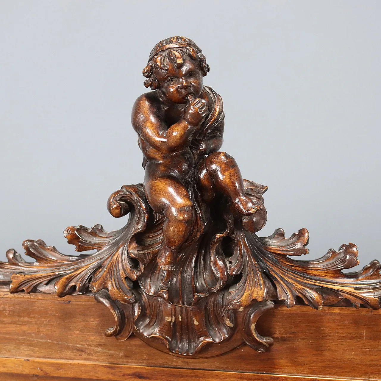 Richly carved walnut bench, late 19th century 4