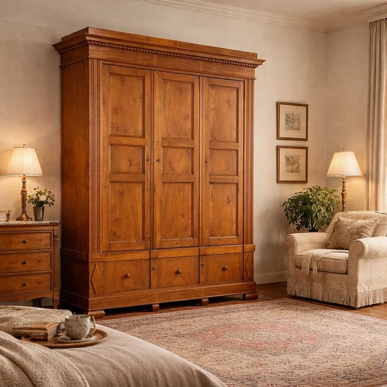 Armadio in noce con cassetti, fine '800 2