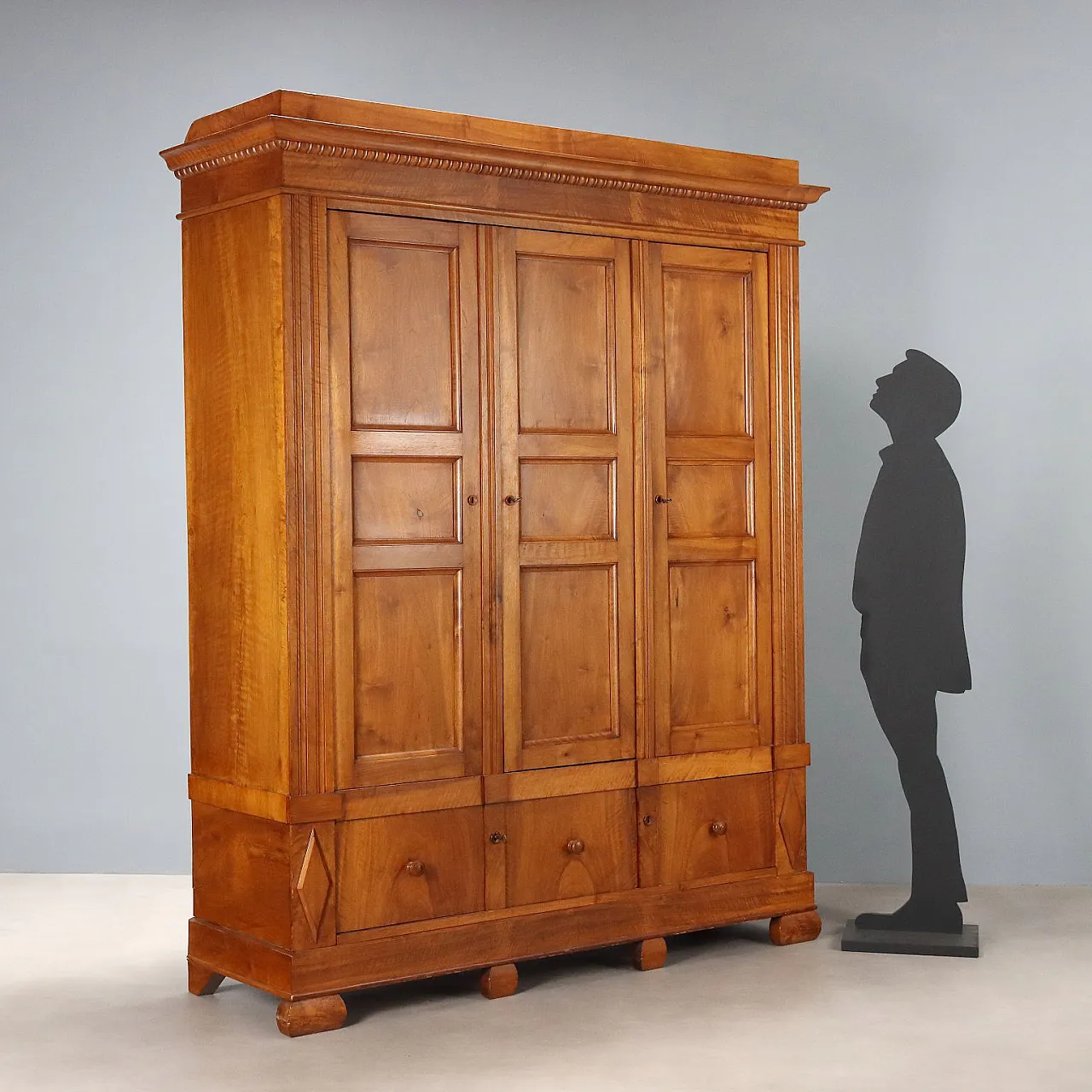 Armadio in noce con cassetti, fine '800 3