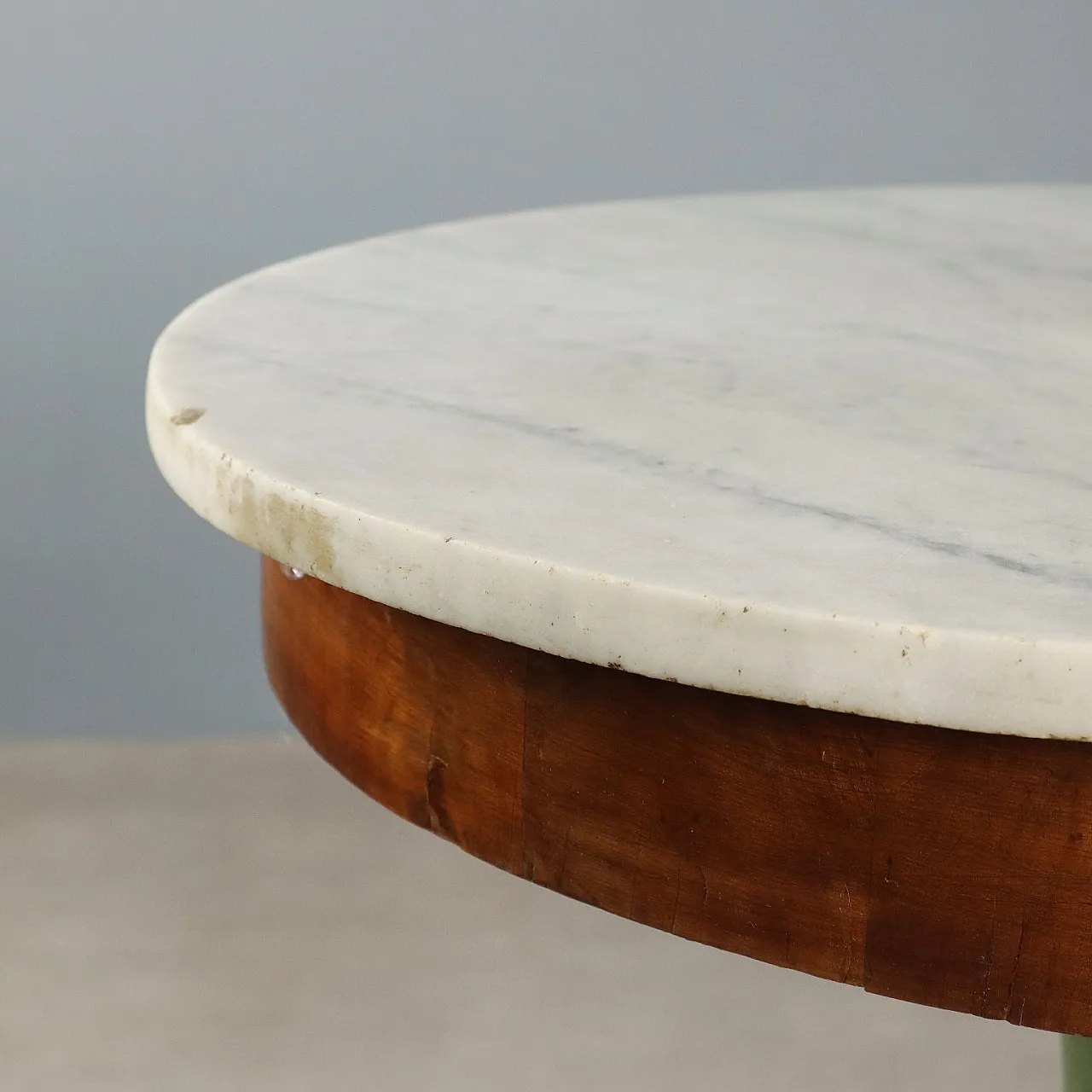 Tavolino impero in mogano con piano in marmo bianco, primo '800 5