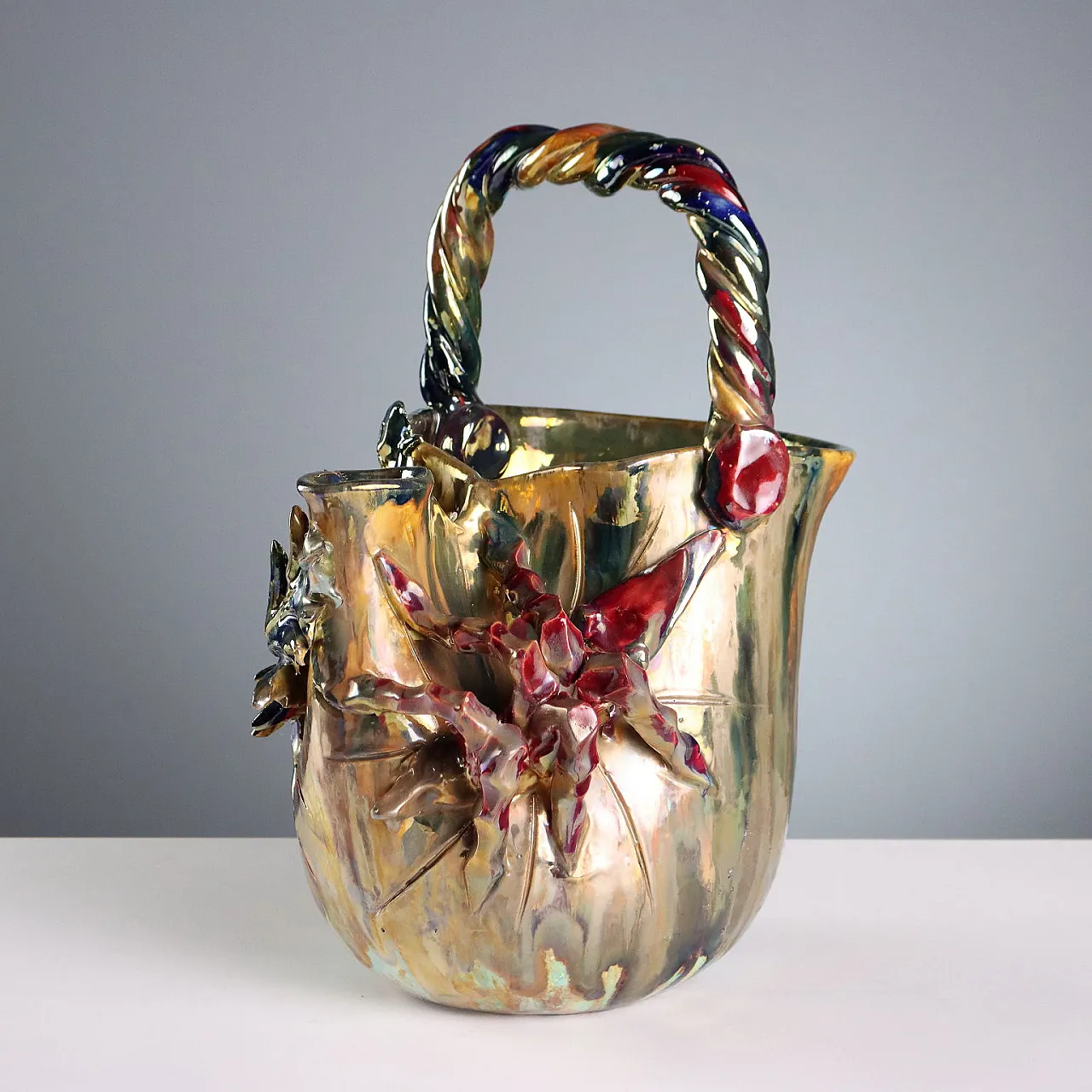 Ceramic pourer with metallic luster, 20th century 3