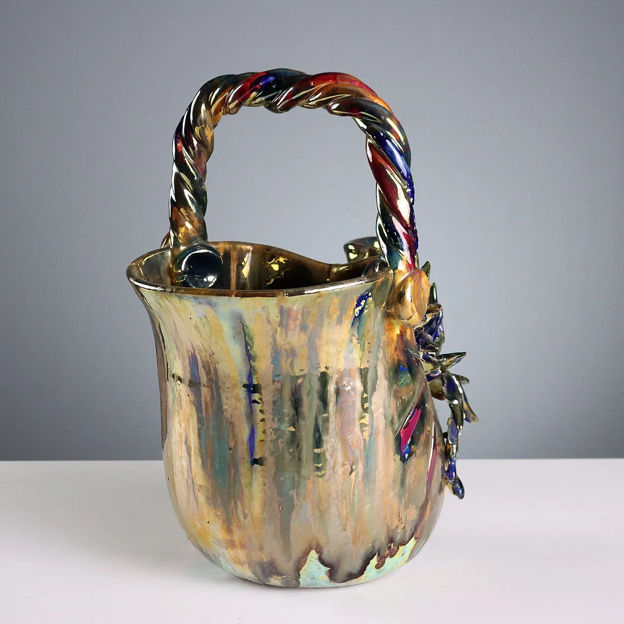 Ceramic pourer with metallic luster, 20th century 6