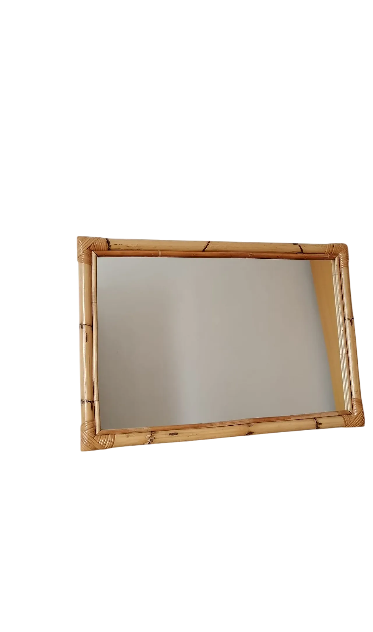 Specchio in bambù e vimini, anni '90 15