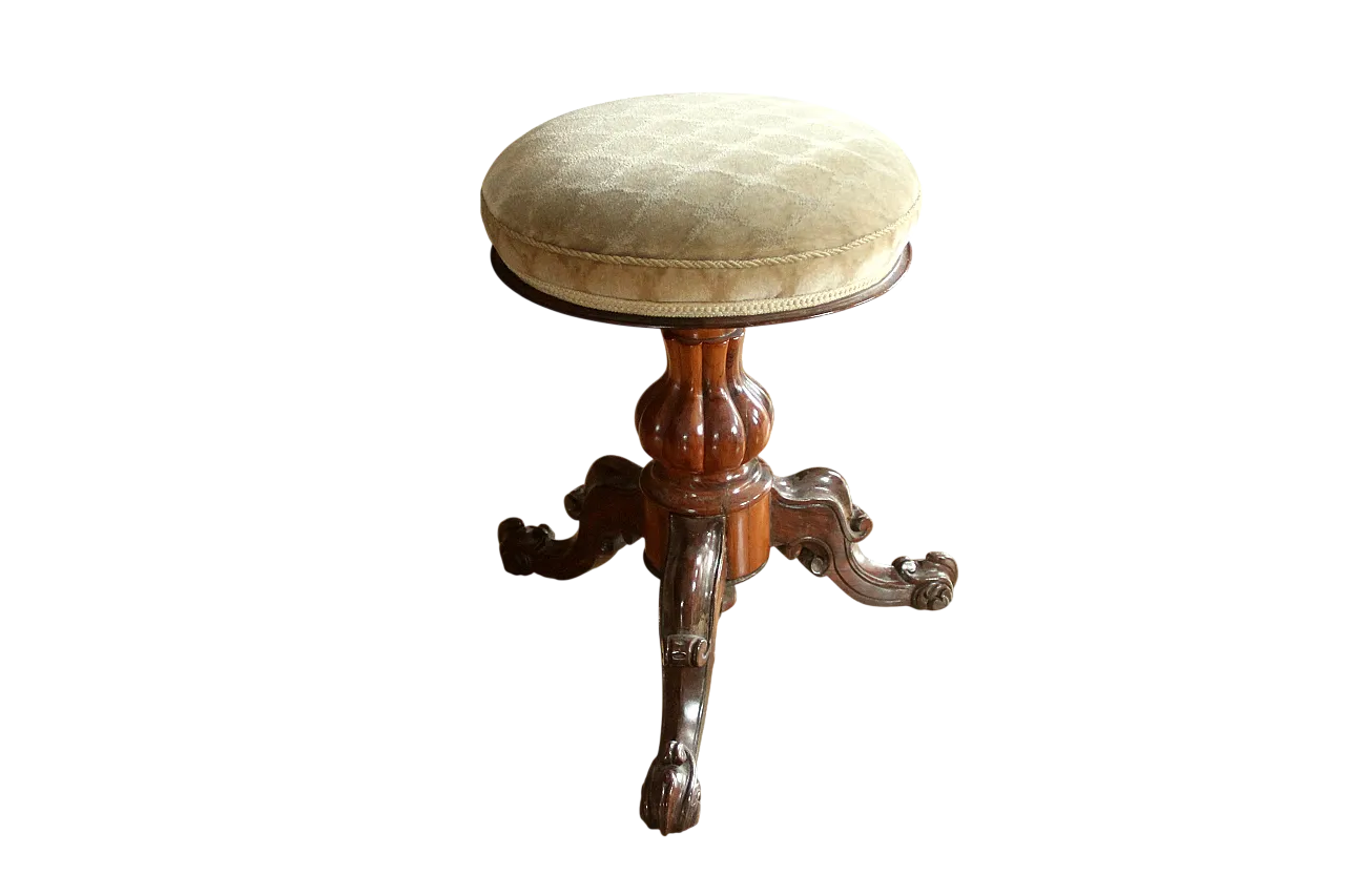 1920s Antique rotatable piano stool 11