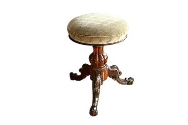 Antico sgabello per pianoforte girevole degli anni '20