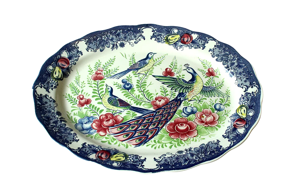 Asian ceramic serving platter Japan MZ China, 70s 9