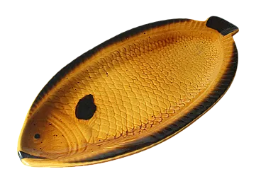 Piatto da pesce in ceramica di Gallo Neptuno, anni '80